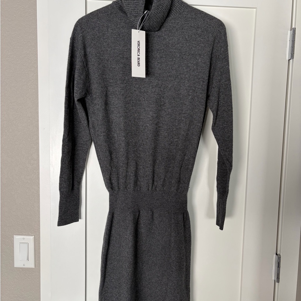 Veronica Beard Charcoal Turtleneck Sweater Dress - Picture 3 of 4